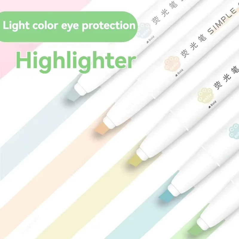 Pastel Double Tip Highlighters Set 8pc – Quick Dry No Bleed Highlighter Set Qme