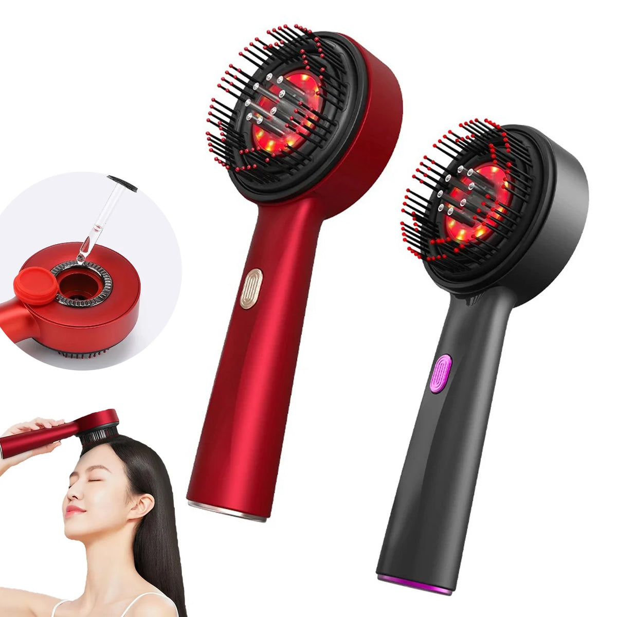 Vilnason Electric Scalp Massager Comb with Red Light | WN-02 Scalp Massage Comb Qst