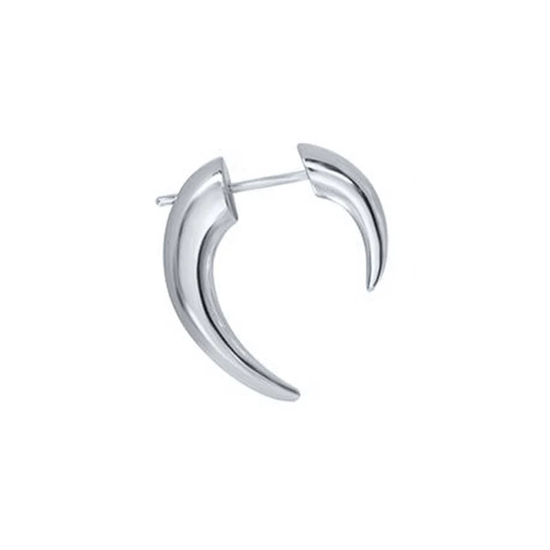 Boho Horn Stud Earrings | Gold & Silver Moon Punk Jewelry Stud Earrings Qme