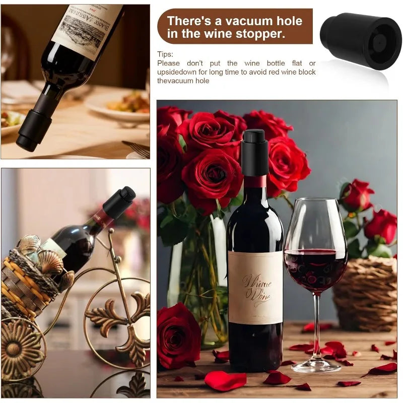 Reusable Vacuum Wine Stopper – Push-Type Bottle Sealer Wine Bottle Stopper Qme