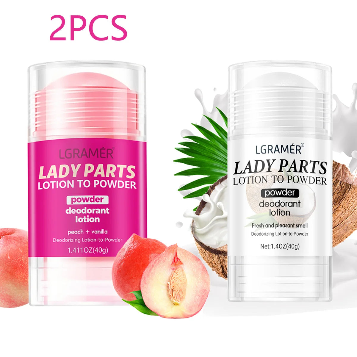 YOUNGCOME Peach Vanilla Women's Deodorant Stick | Long-Lasting Deodorant Stick Qst 2pcs 1