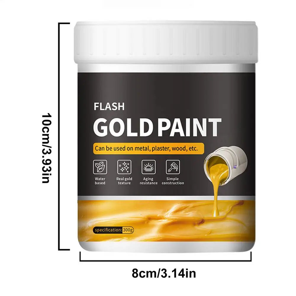 Liquid Gold Foil Paint – Non-Fading Metallic Paint for Wood & Plaster Metallic Craft Paint Qme 300g