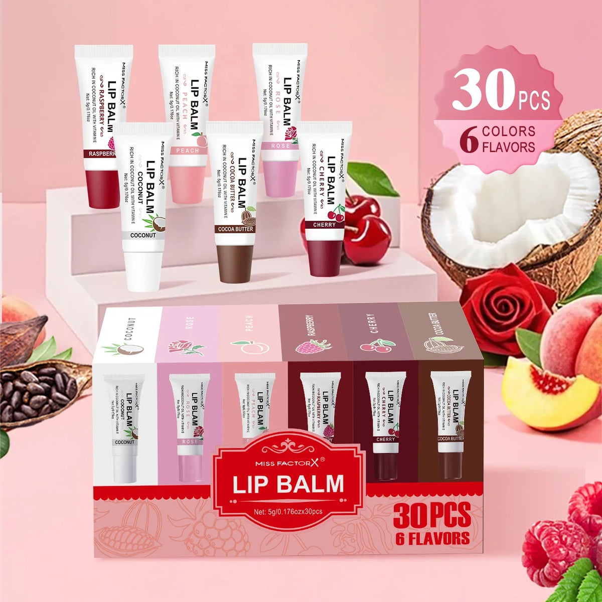 MISS FACTORX 30-Pc Hyaluronic Acid Collagen Lipstick Set Lipstick Set Qme