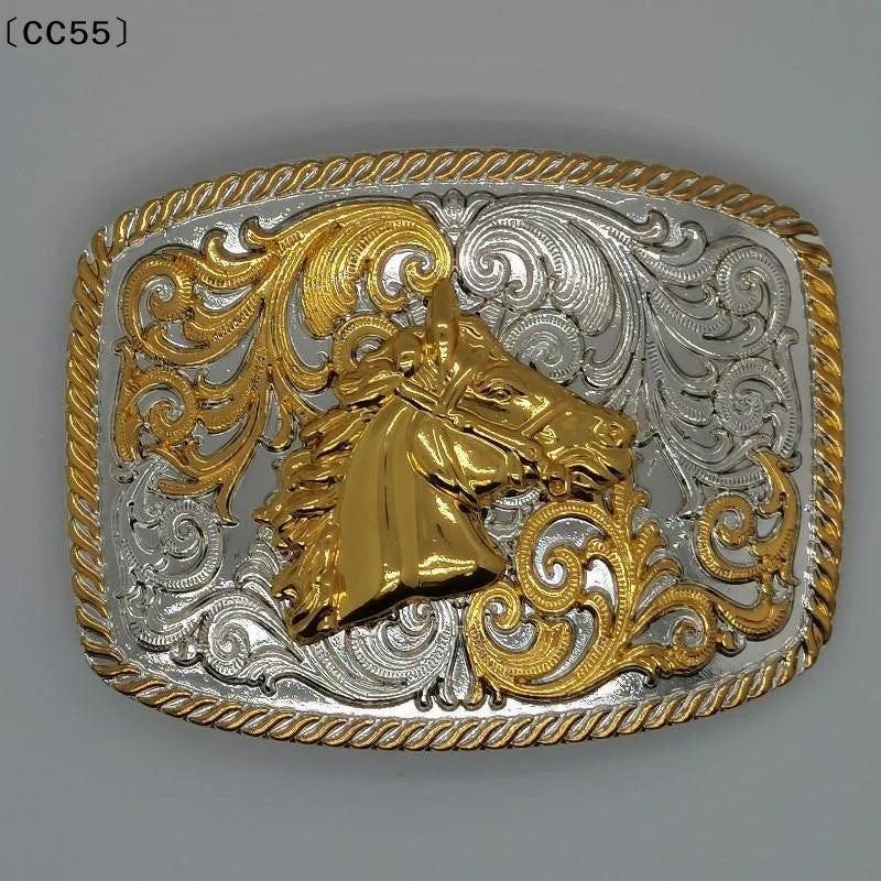 Western Cowboy Zinc Alloy Belt Buckle – Retro Floral Unisex Belt Buckle Qst