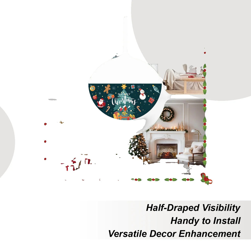 Christmas Half Fan Banner – Waterproof Festive Party Decor Christmas Party Banner Qme