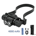BORUiT 1400LM IP68 Waterproof Diving Headlamp SST40 LED Diving Headlamp Qst HP2000