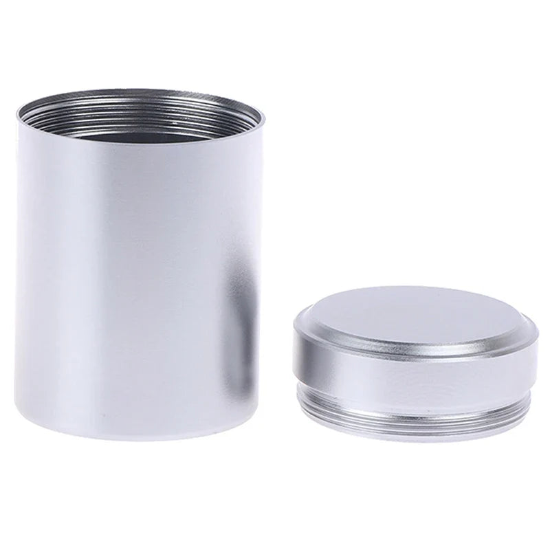 Silver Airtight Aluminum Herb Stash Container – 65×45mm Herb Storage Container Qme