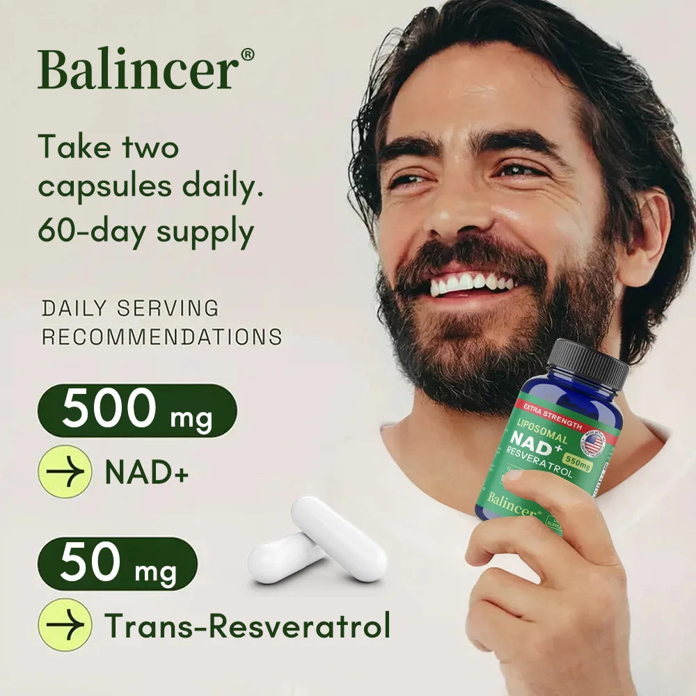 NAD+ Resveratrol Liposomal Supplement – Cellular Energy NAD+ Supplement Qst