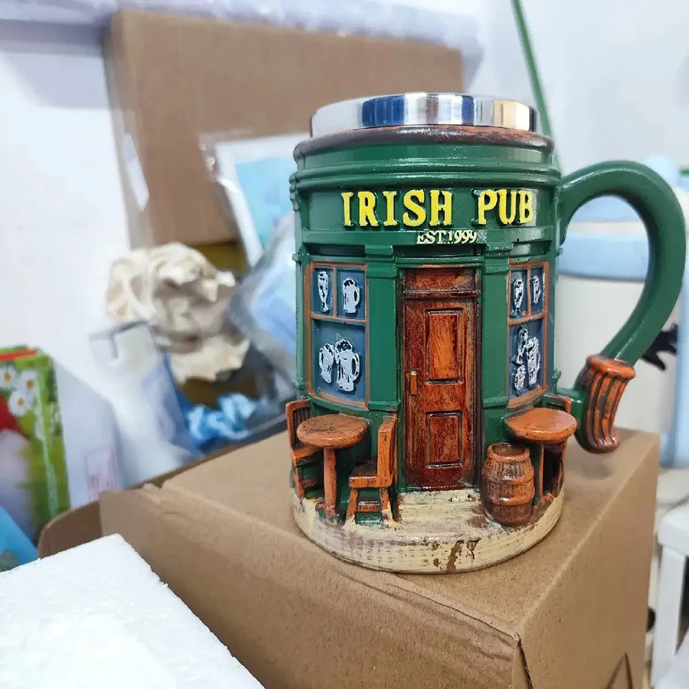 Irish Pub Stainless Steel Mug – Home Bar Resin Craft Decor Home Bar Resin Craft Qme