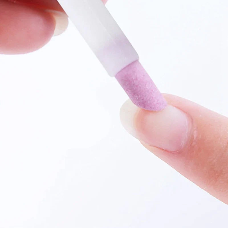 Quartz Nail Polisher Files & Exfoliating Scrub Pens – 3pcs Nail File Set Qme
