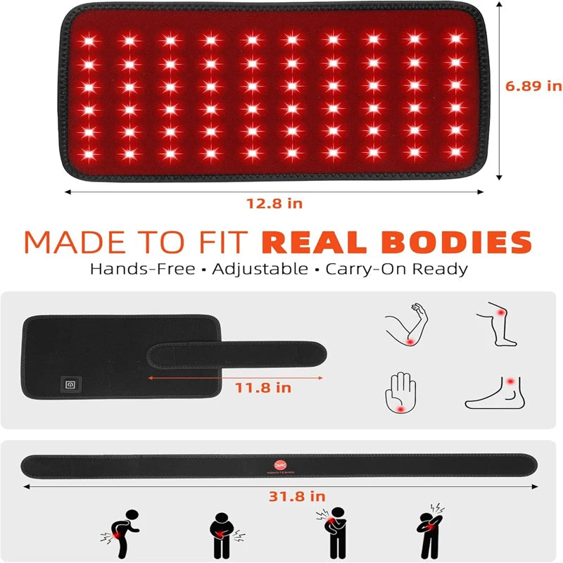 Red Light Therapy Belt 660nm 850nm – 4 Modes & 6 Timers Red Light Therapy Belt Qst