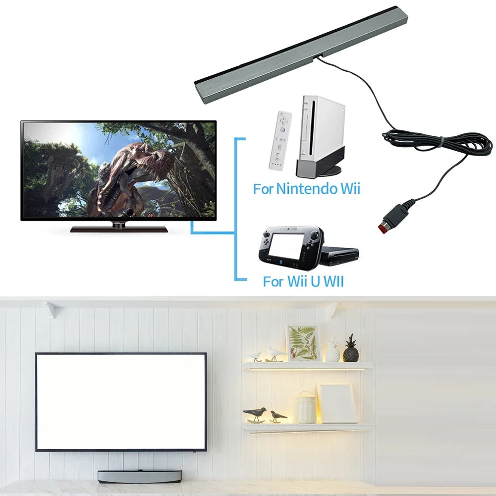 Wired Infrared Sensor Bar + Extension Cord – Nintendo Wii & Wii U Gaming Sensor Bar Qme