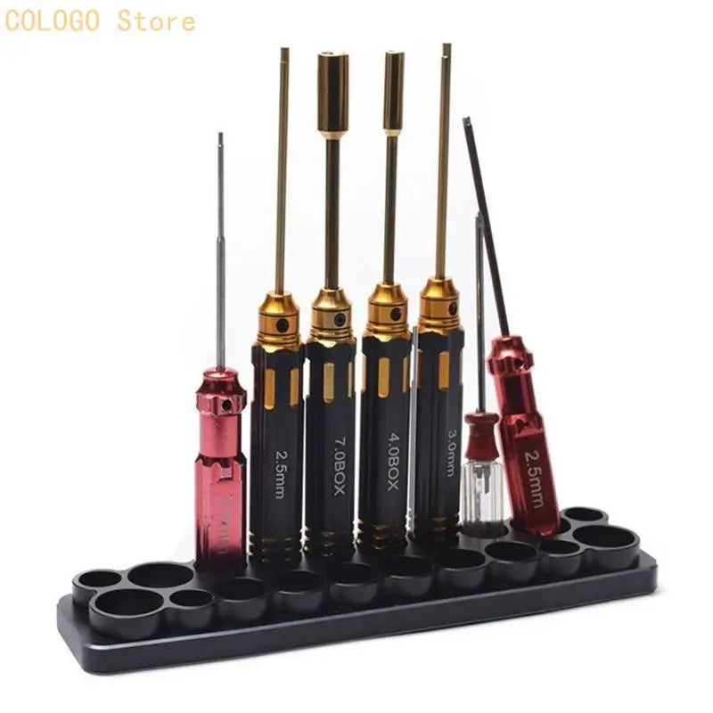 Aluminum Screwdriver Organizer Rack – Hex & Cross Tool Storage Tool Storage Rack Qme
