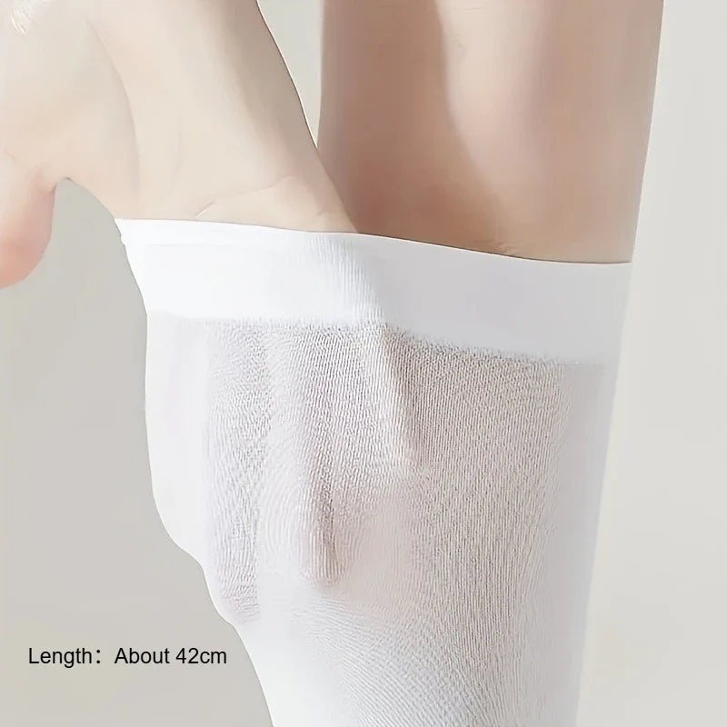 Women's JK Calf Knee Socks – Non-Slip Slimming Black & White Calf Knee Socks Qme