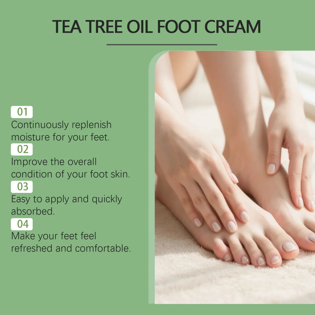 Tea Tree Oil Foot Cream – Moisturizing Balm for Dry Heels Foot Cream Qme