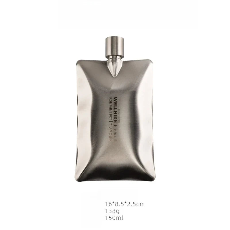 Portable 304 Stainless Steel Flat Flask for Camping & Outdoor Camping Flask Qme