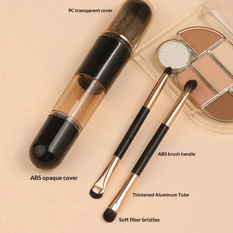 6-in-1 Double Sided Retractable Travel Makeup Brush | Qme Travel Makeup Brush Qme