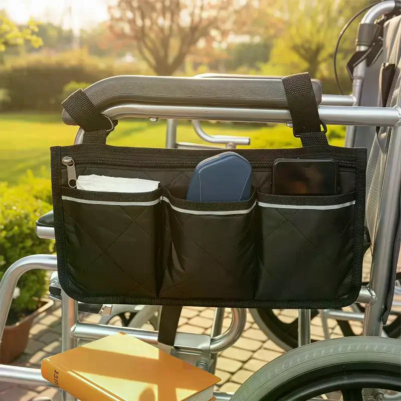 Wheelchair Armrest Organizer Bag | 5 Colors, Multi-Pocket Wheelchair Side Organizer Qme