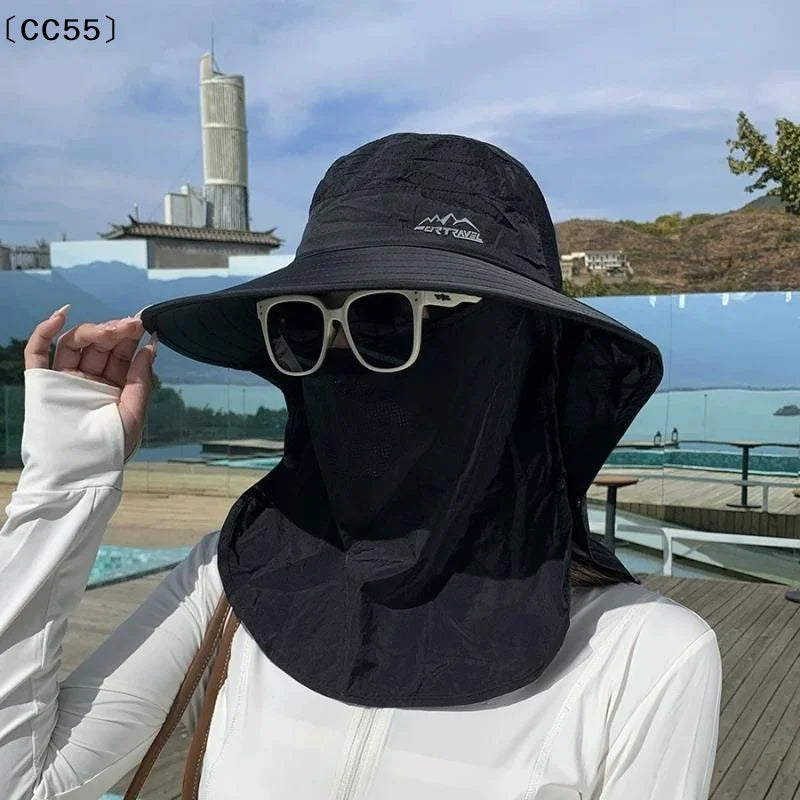 Foldable Quick-Dry Sun Hat with Neck Flap | Unisex Fishing Cap Sun Hat Qst