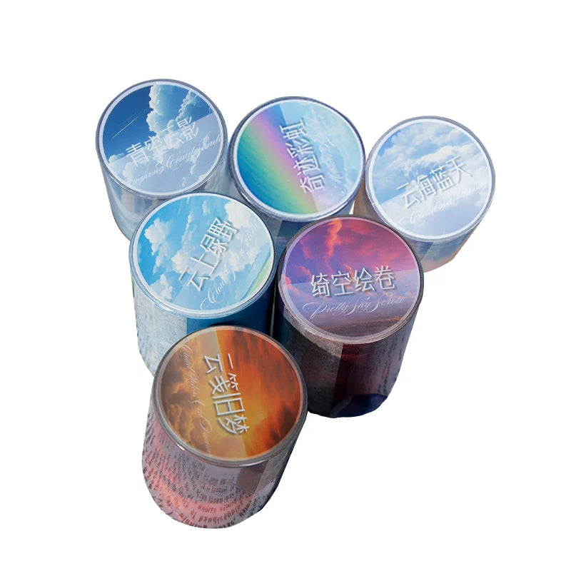 Colorful Clouds Washi Tape 50mm x 2m – DIY Scrapbook Planner Decorative Washi Tape Qme