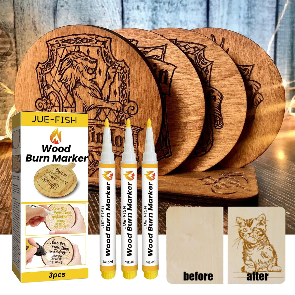 DIY Scorch Wood Burning Marker – Draw & Paint Wood Patterns Wood Burning Marker Qme
