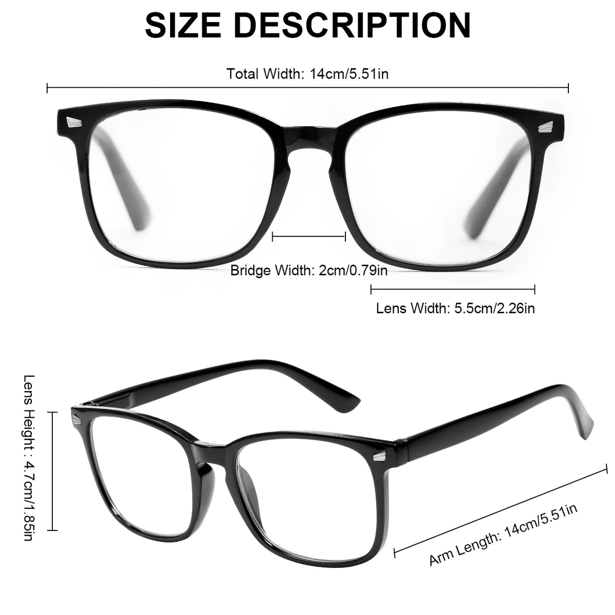 4 Pack Blue Light Blocking Reading Glasses Square Frame L17 Blue Light Glasses Qst