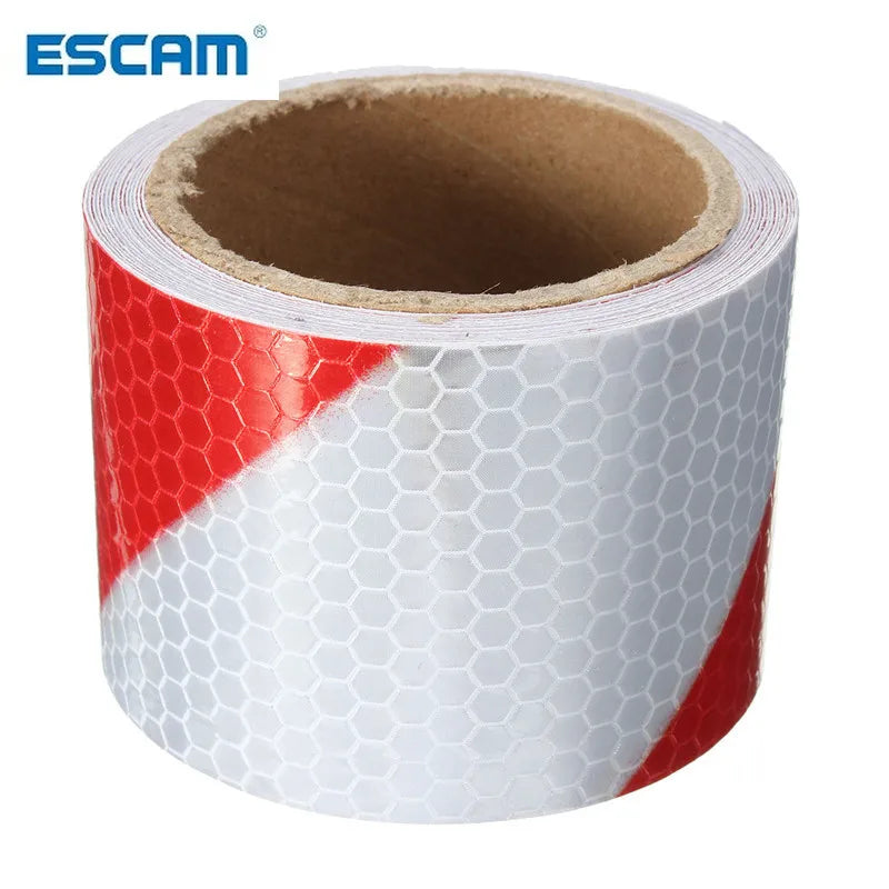 Red & White Reflective Safety Tape 2" x 10 ft | Conspicuity Film Reflective Safety Tape Qme