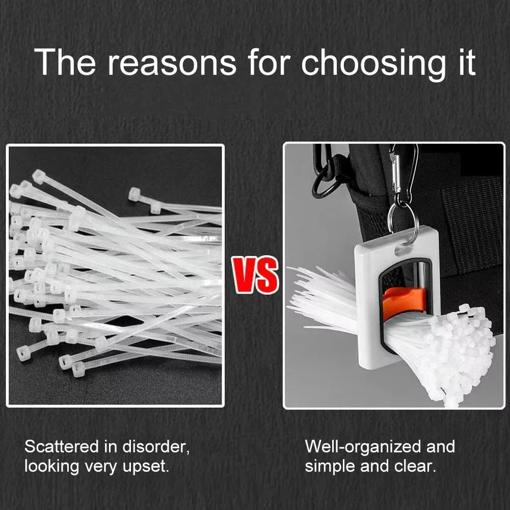 Square Fluorescent Cable Tie Organizer – Portable & Reusable Cable Tie Organizer Qme