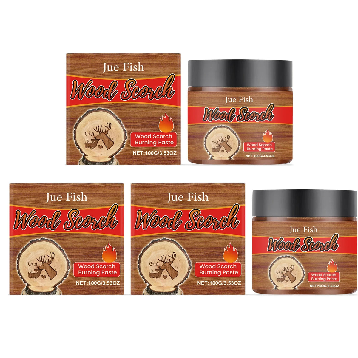 Wood Scorch Burning Paste – DIY Pyrography & Craft Art Pyrography Craft Paste Qme 3 x 100g Boxed
