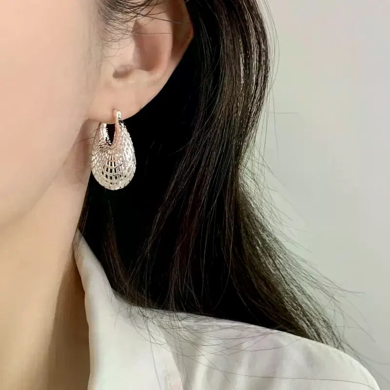 Hollow Out Water Drop Dangle Earrings – Vintage Web Style Dangle Earrings Qme