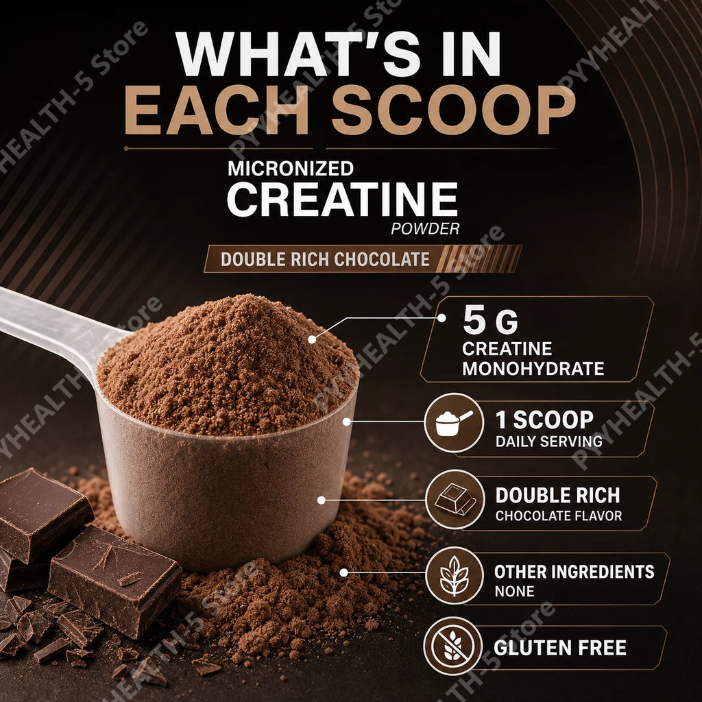 Creatine Monohydrate Powder Chocolate 10.6oz – 60 Servings Creatine Supplement Qst