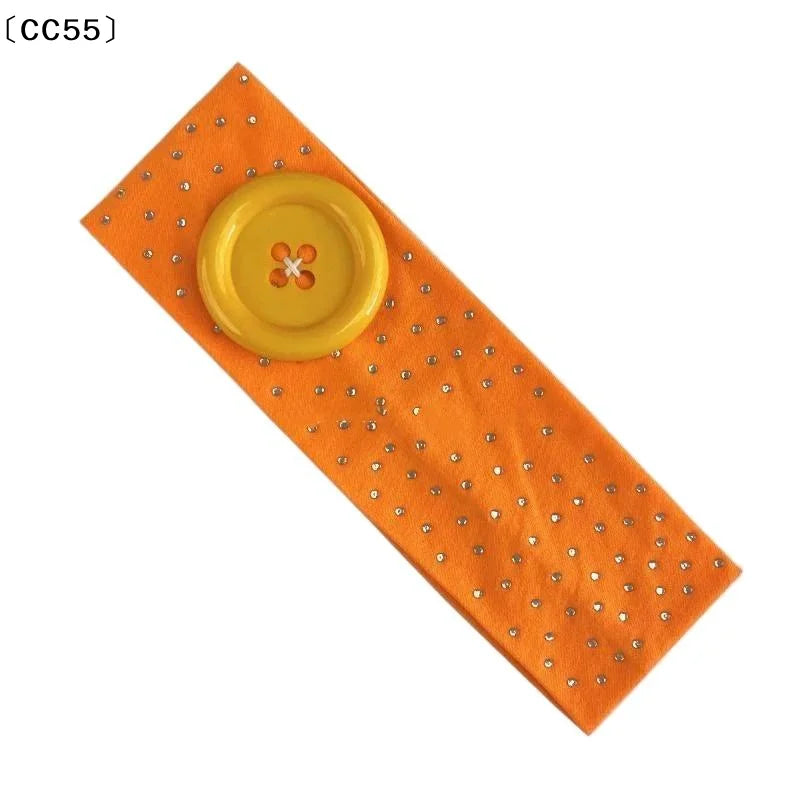 Y2K Rhinestone Button Headband – Polka Dot Sport & Style Fashion Headband Qst