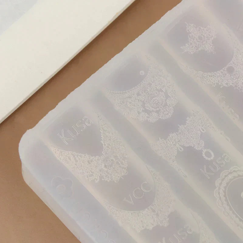 Silicone Lace Nail Mold – Embossed Stencil for DIY Manicure Nail Art Mold Qme