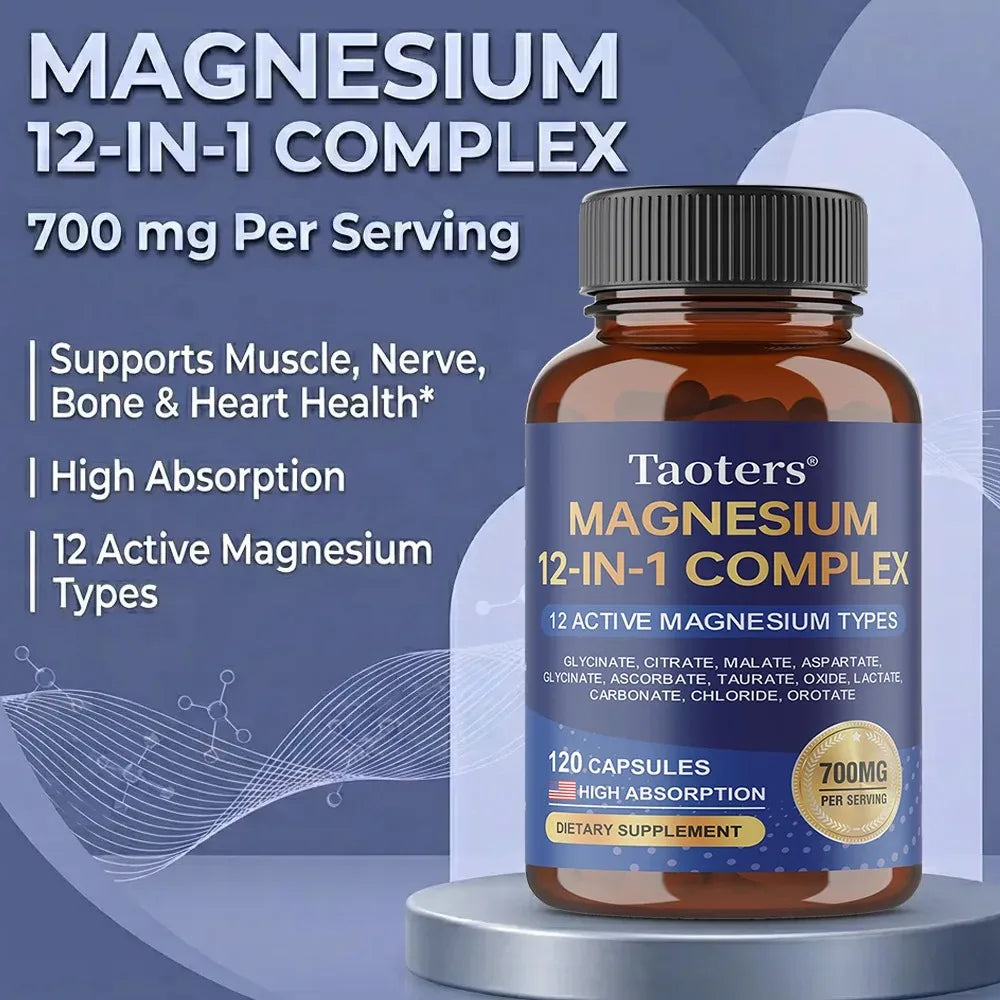 Magnesium Complex Capsules – Glycinate Citrate Taurate | STRESSXCEL Magnesium Supplement Qst