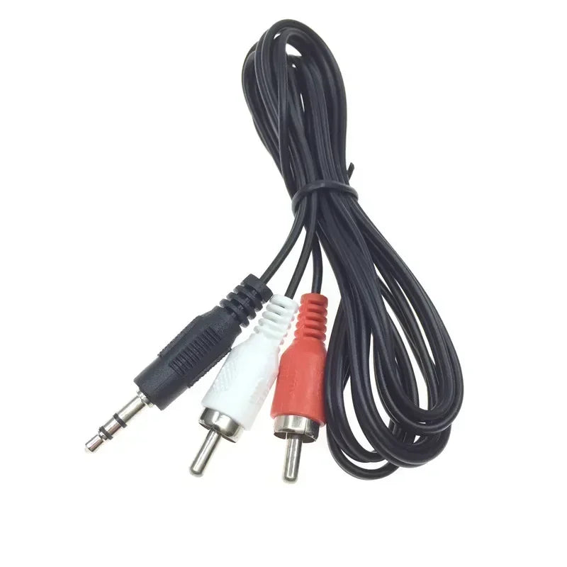 3.5mm to 2RCA Stereo Audio Splitter Cable | AV Headphone Cord Audio Splitter Cable Qme