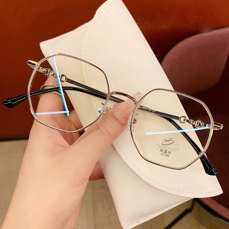 Polygonal Blue Light Blocking Glasses – Unisex Big Frame Blue Light Glasses Qst A3