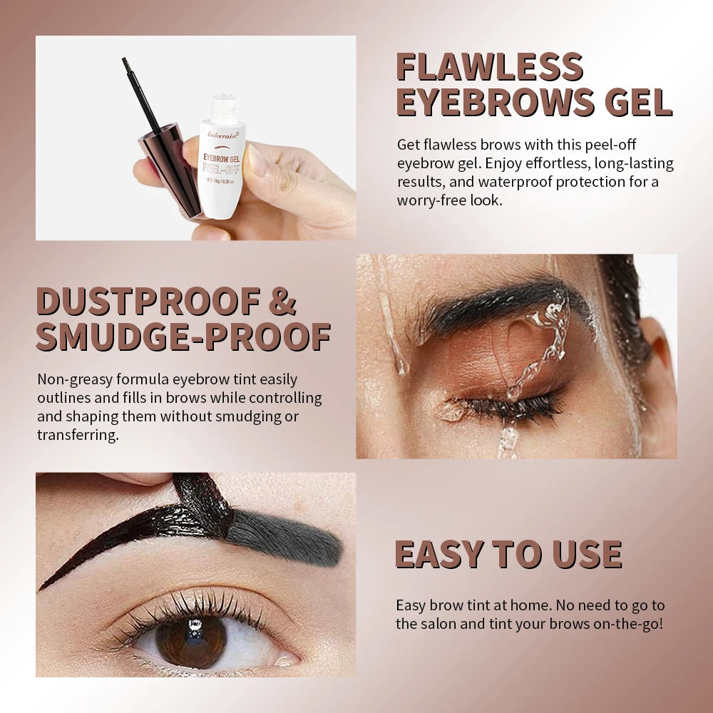 Lakerain Tear-Off Eyebrow Gel – Waterproof Long-Lasting Tint Eyebrow Gel Qst