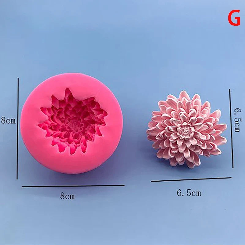Silicone Rose Mold for Chocolate, Soap, Candle & Cake Silicone Craft Mold Qme chrysanthemum1
