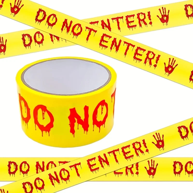 Halloween Warning Tape 1.9" x 82 Ft Indoor Outdoor Decor Halloween Decoration Tape Qme
