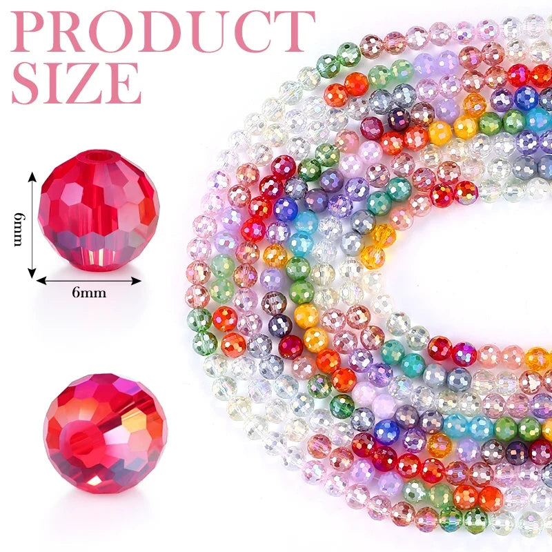 Crystal Faceted Disco Ball Glass Beads for Jewelry Making Jewelry Making Beads Qme