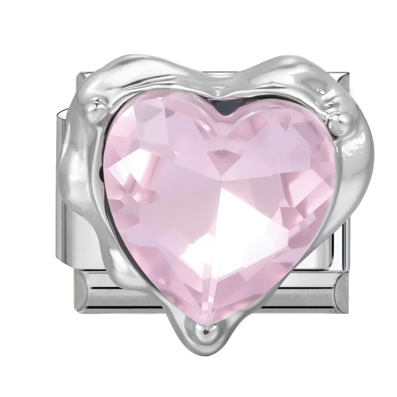 Zircon Italian Charm Links – Bow Knot Floral Heart Butterfly