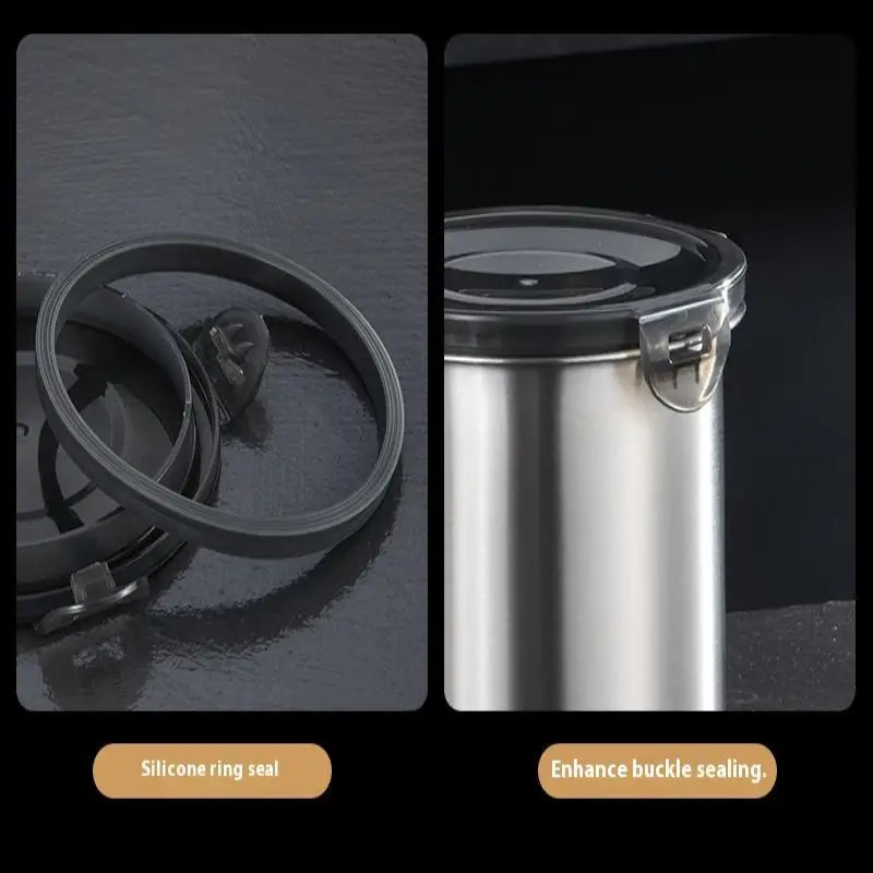 Stainless Steel Airtight Storage Jars | Kitchen Canisters Set Airtight Storage Jar Qme