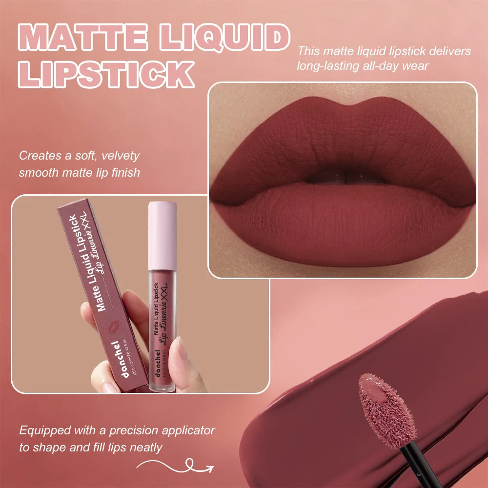 Matte Liquid Lip Gloss 16H Long Wear Transfer-Proof Arrow Tip Matte Liquid Lip Gloss Qst