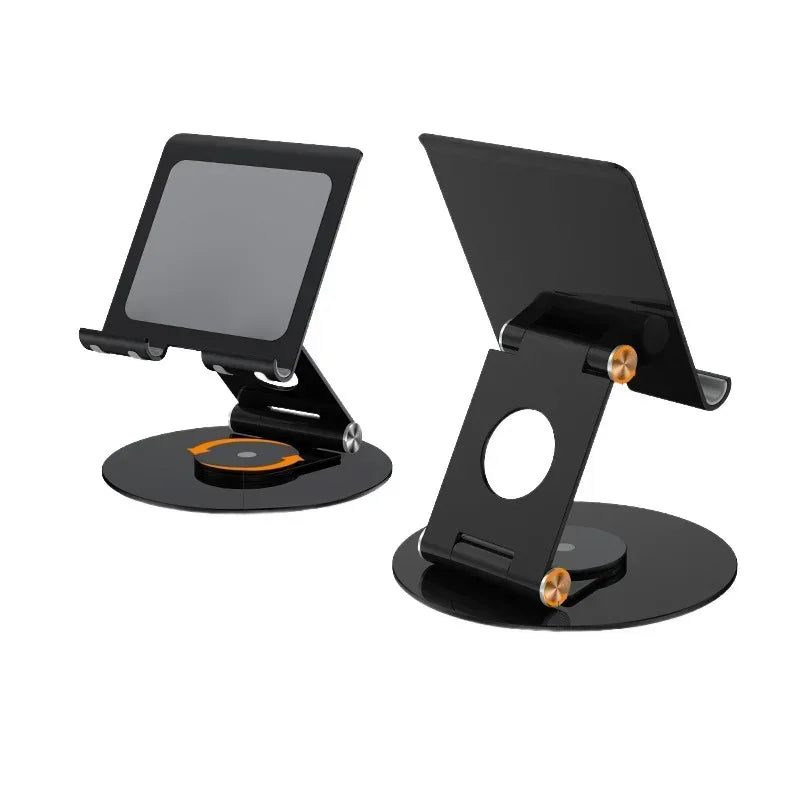 Universal Metal Tablet & Phone Stand – Foldable Desk Holder Tablet Phone Stand Qme P57 black