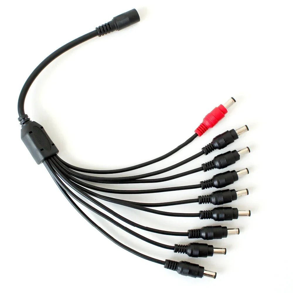 ESCAM 1-to-9 DC Power Splitter Cable for CCTV & DVR Systems DC Power Splitter Cable Qme