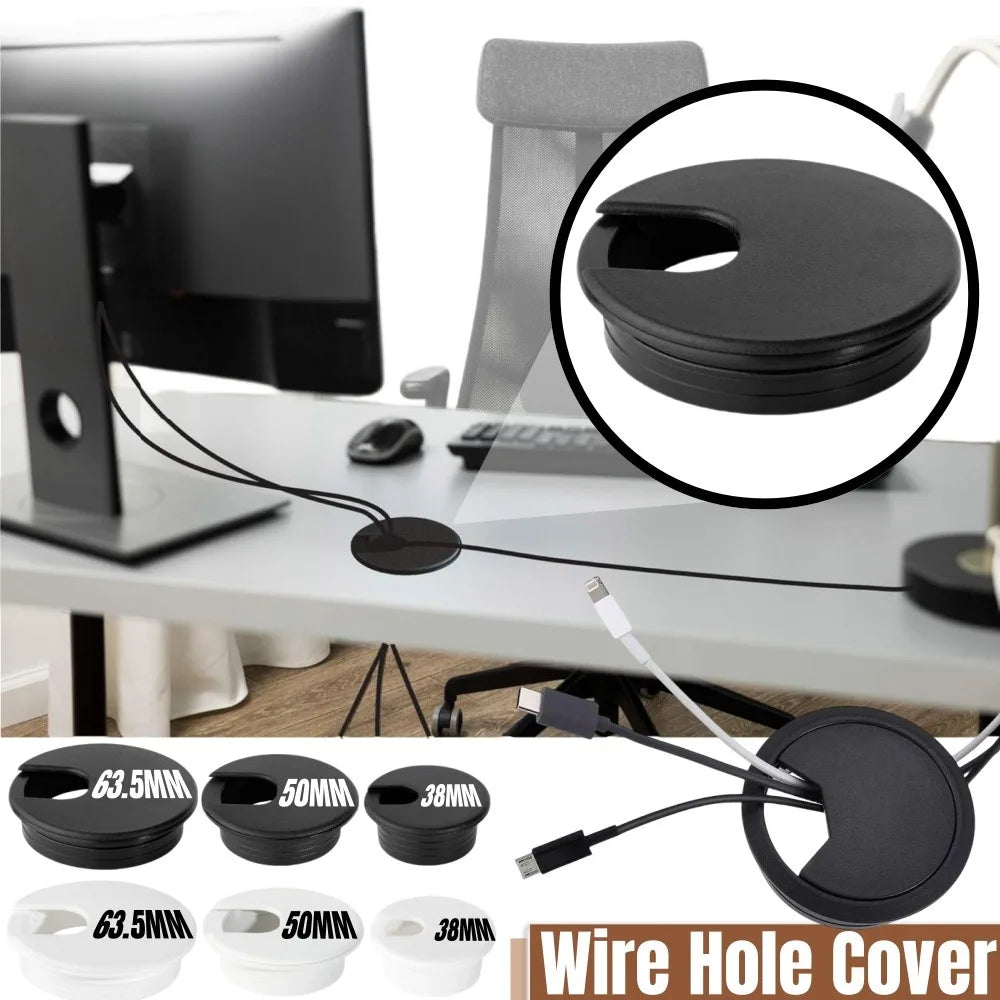 Desk Cable Grommet Hole Cover – ABS Wire Pass Organizer Desk Cable Grommet Qme
