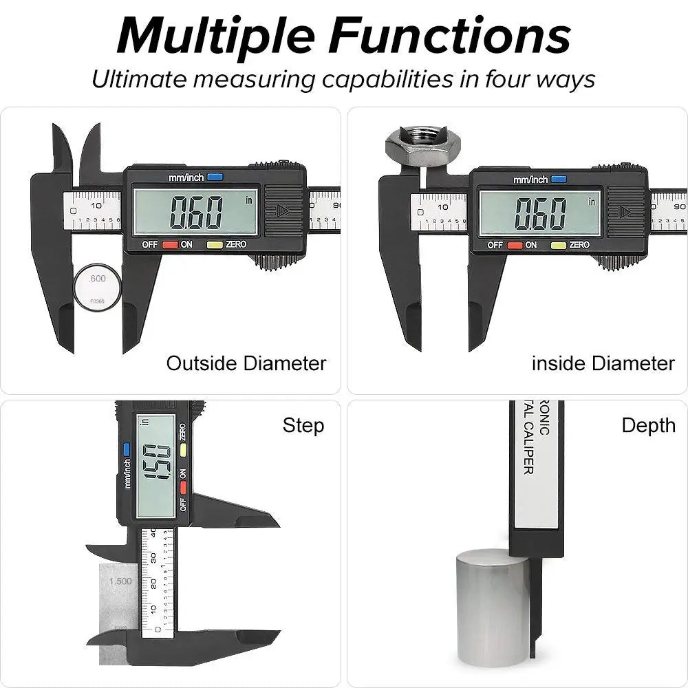 Electronic Digital Caliper Carbon Fiber Vernier Gauge Tool Digital Caliper Qme