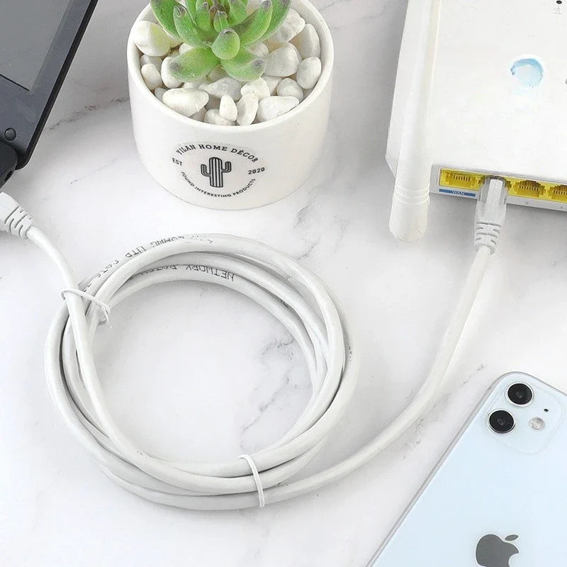 Cat5e Ethernet Cable 1m Crystal RJ45 Head – High-Speed Network Ethernet Patch Cable Qme Gray 20M