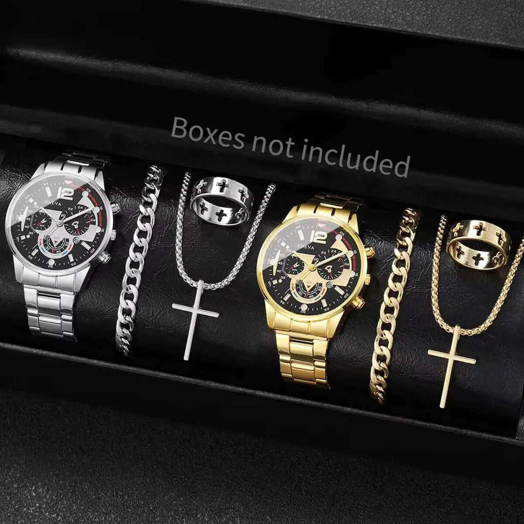 Men's Steel Belt Quartz Sports Watch – Calendar & Luminous Hands Men's Quartz Watch Qme