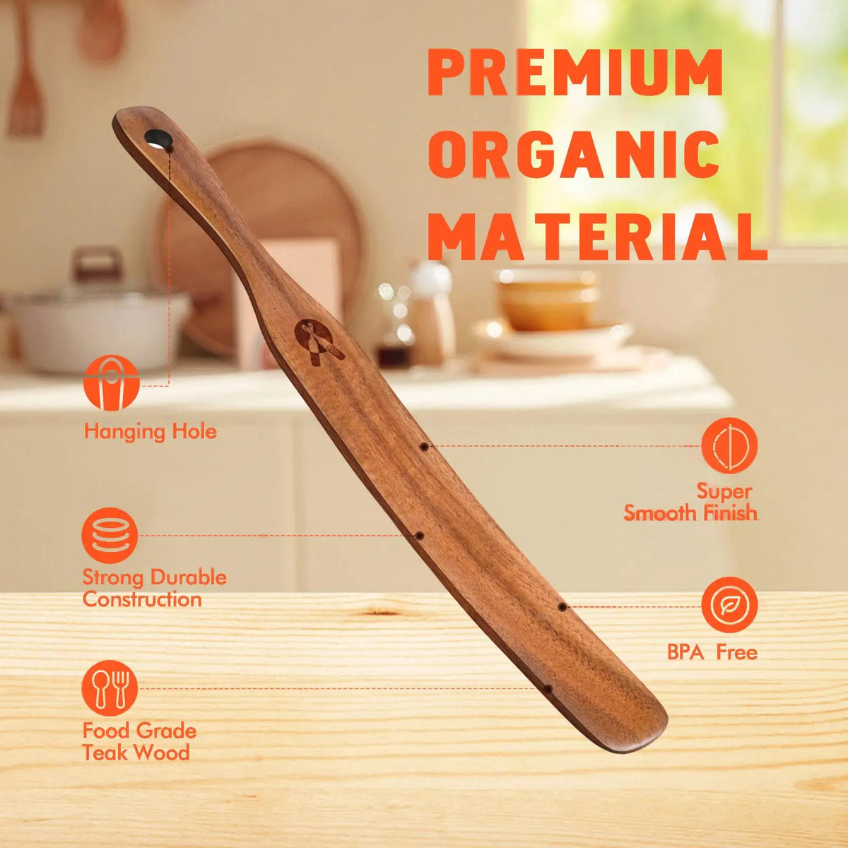 Wooden Stir Stick Jar Scraper Spatula Spoon & Bread Whisk Wooden Kitchen Utensil Qme